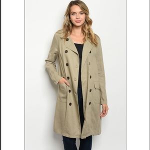 New Beige Long Trench Jacket Coat